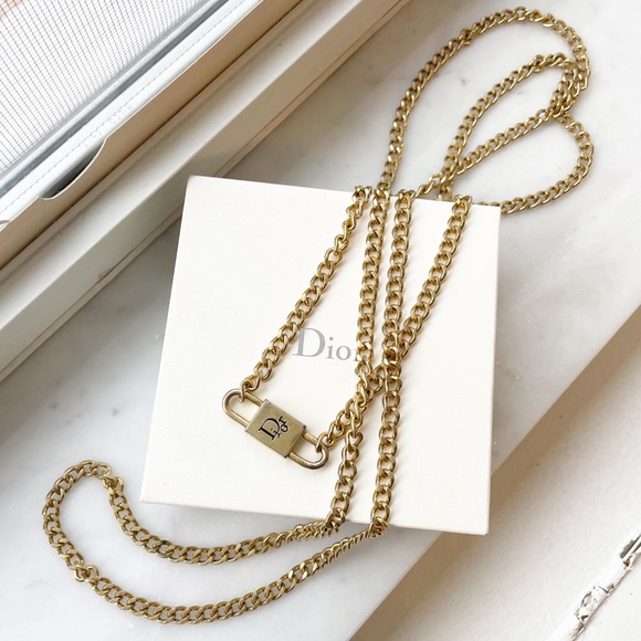 Dior Jewelry - SALE✨ Dior 1990s Double Strand & Padlock Gold-Tone Necklace